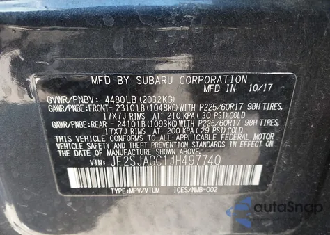 2018 Subaru Forester 2.5I Premium z USA, uszkodzony, nr VIN JF2SJAGC1JH497740